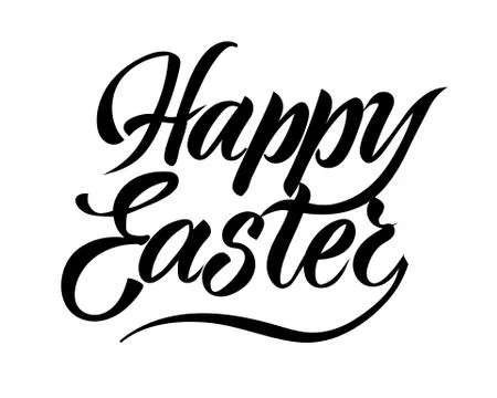 Happy Easter Hand drawn calligraphy and brush pen lettering. design for holid Stock Illustration