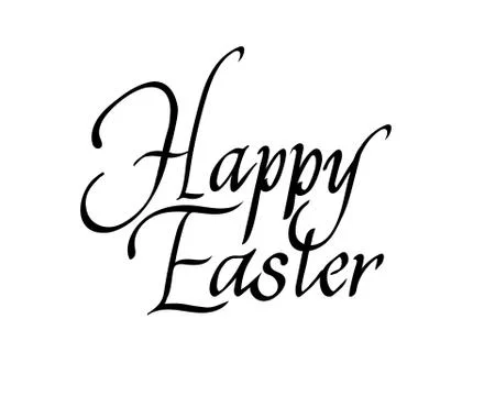 Happy Easter Hand drawn calligraphy and brush pen lettering. design for holid Stock Illustration