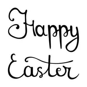 Happy Easter Hand Drawn Calligraphy Lettering. Vector illustration. Stock Illustration