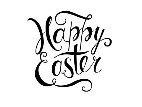 Happy Easter Hand drawn calligraphy and brush pen lettering. Stock Illustration