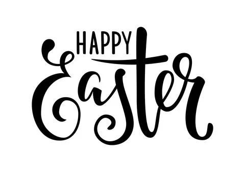 Happy Easter Hand drawn calligraphy and brush pen lettering. design for hol.. Stock Illustration