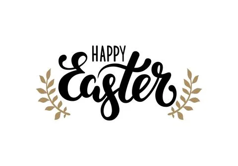 Happy Easter Hand drawn calligraphy and brush pen lettering. design for hol.. Stock Illustration