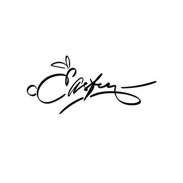 Happy Easter. Hand drawn elegant modern vector calligraphy. Inscription in the Stock Illustration