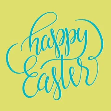 Happy Easter hand drawn greeting card. Stock Illustration