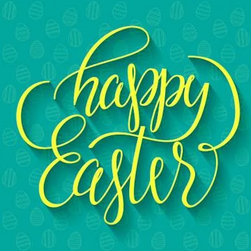 Happy Easter hand drawn greeting card. Seamless egg pattern Stock Illustration