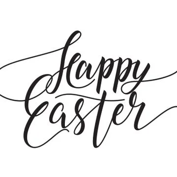 Happy Easter hand drawn greeting card. Stock Illustration