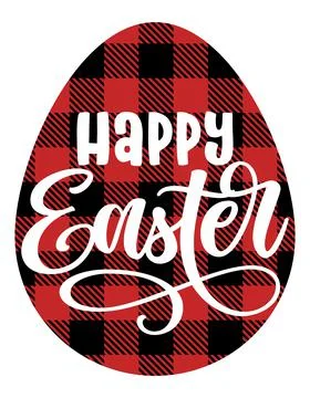 Happy Easter - hand drawn modern calligraphy design vector llustration Stock Illustration