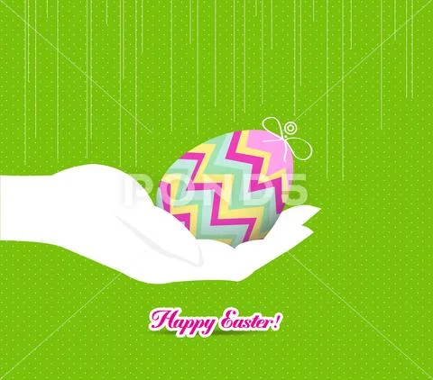 Happy Easter Hand Holding A Egg