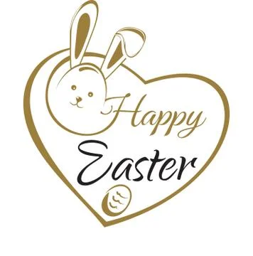 Happy Easter. Hand lettering card. Easter greeting Stock Illustration