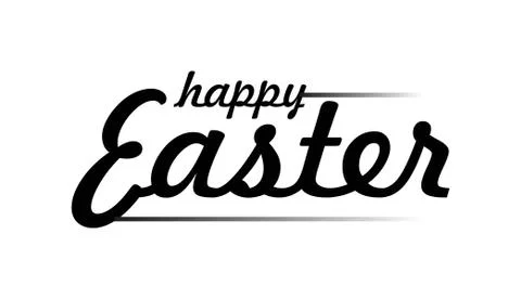 Happy Easter Hand lettering Greeting Card. Typographical Vector Background. H Stock Illustration