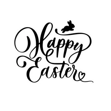 Happy Easter - hand lettering stamp inscription. Stock Illustration