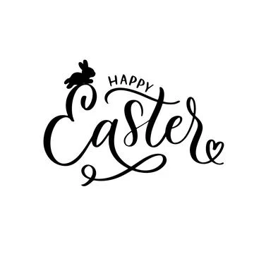 Happy Easter - hand lettering stamp inscription. Stock Illustration