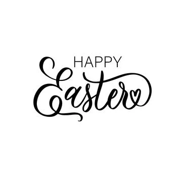 Happy Easter - hand lettering stamp inscription. Stock Illustration