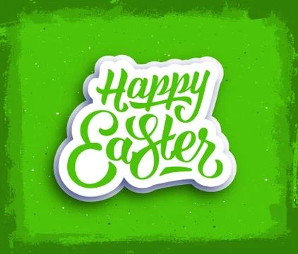 Happy Easter hand lettering text Stock Illustration