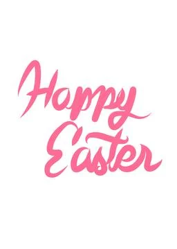 Happy Easter Hand Lettering Typography Vector Illustration Stock Illustration