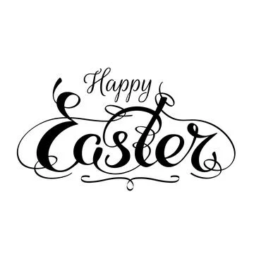 Happy easter hand lettering typography vector. Handwritten happy easter greeting Stock Illustration