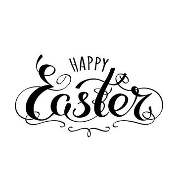 Happy easter hand lettering typography vector. Handwritten happy easter greeting Stock Illustration