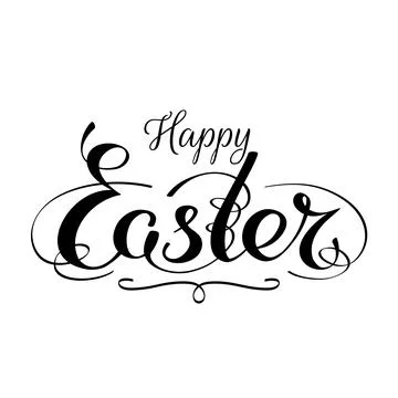 Happy easter hand lettering typography vector. Handwritten happy easter greeting Stock Illustration