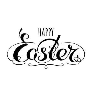 Happy easter hand lettering typography vector. Handwritten happy easter greeting Stock Illustration