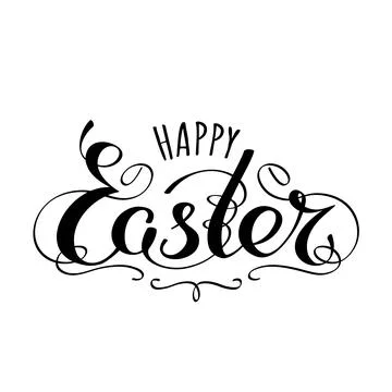 Happy easter hand lettering typography vector. Handwritten happy easter greeting Stock Illustration