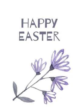 Happy Easter hand sketched logotype, badge typography icon. Lettering Stock Illustration