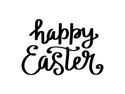 Happy Easter hand written lettering. Festive calligraphy vector template Stock Illustration