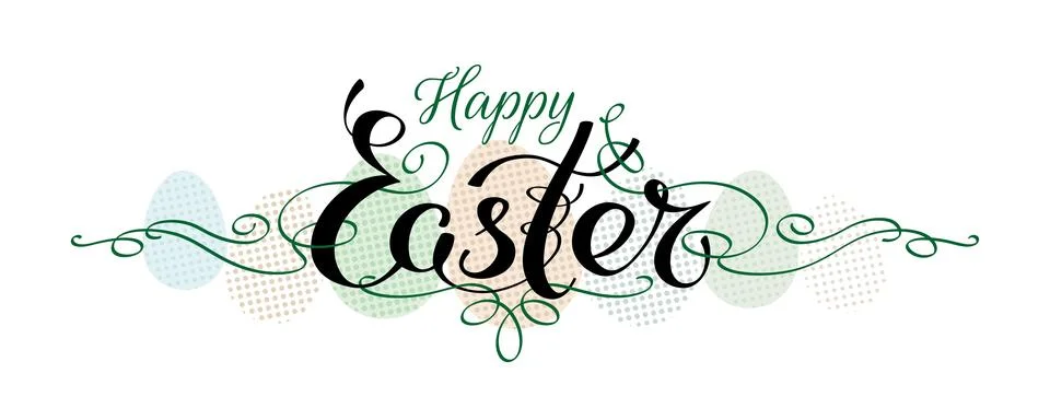 Happy easter hand written lettering, typography. Handwritten calligraphy easter Stock Illustration