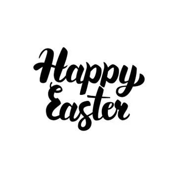 Happy Easter Handwritten Calligraphy Stock Illustration