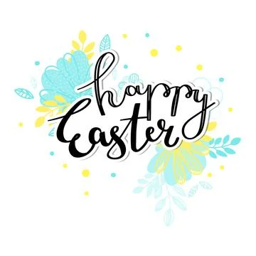 Happy Easter handwritten Stock Illustration