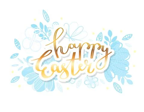 Happy Easter handwritten Stock Illustration
