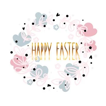 Happy Easter handwritten Stock Illustration