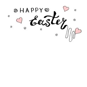 HAPPY EASTER - handwritten modern calligraphy vector illustration. Black lett Stock Illustration