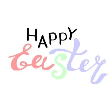 HAPPY EASTER - handwritten modern calligraphy design illustration. Vector pin Stock Illustration