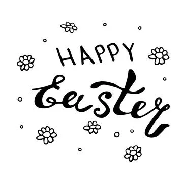HAPPY EASTER - handwritten modern calligraphy design illustration. Vector bla Stockillustratie