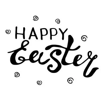 HAPPY EASTER - handwritten modern calligraphy design illustration. Vector bla Stockillustratie