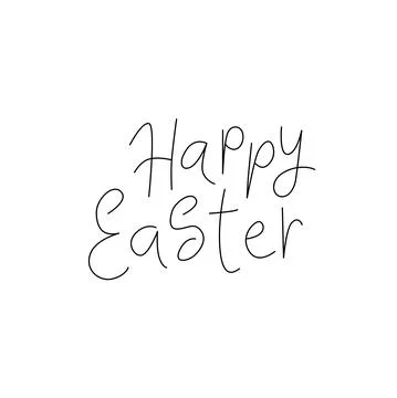 Happy Easter handwritten sign, template greeting card design. Vector stock Stock Illustration
