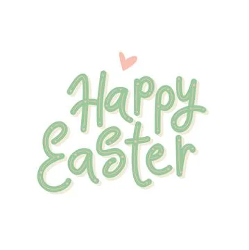 Happy Easter handwritten sign, template greeting card design. Vector stock イラスト素材