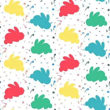 Happy easter with happy eggs Stock Illustration
