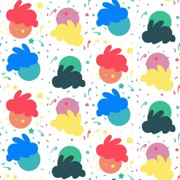 Happy easter with happy eggs Stock Illustration