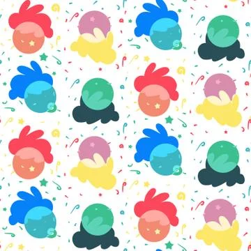Happy easter with happy eggs Stock Illustration