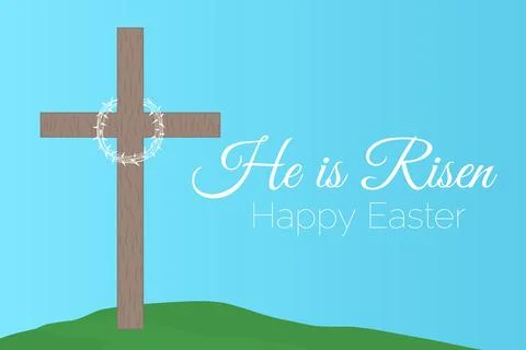 Happy Easter He is Risen Illustration 스톡 일러스트