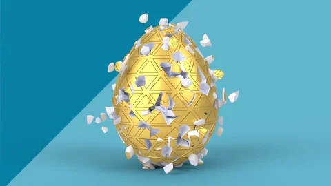 Happy Easter holiday background. Colorful eggs 3d animation in minimal style. Video stock 124926702