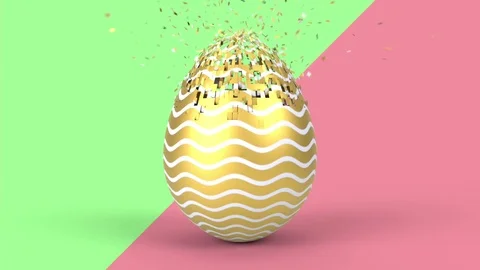 Happy Easter holiday background. Colorful eggs 3d render animation Stock Footage 125263139