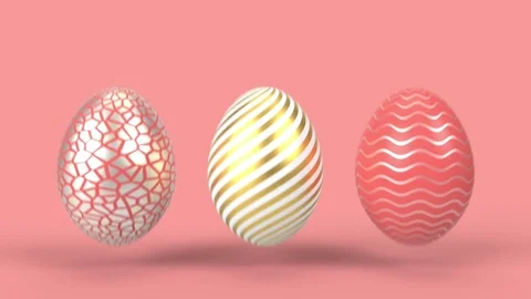 Happy Easter holiday background. Colorful eggs 3d animation in minimal style. Stock Footage 127387801