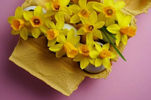Happy Easter holiday background concept. Easter decoration Stockfoto's