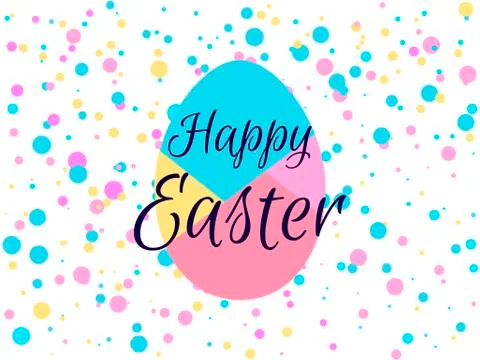 Happy easter. Holiday background with egg and colored dots. Vector illustrati Stock Illustration