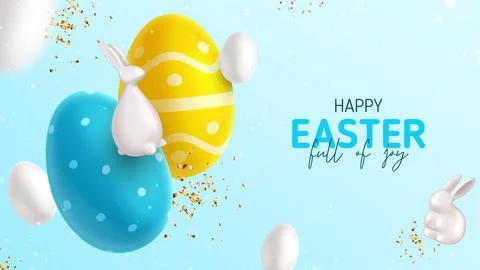 Happy Easter holiday banner Stock Illustration