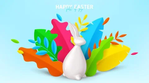 Happy Easter holiday banner Stock Illustration