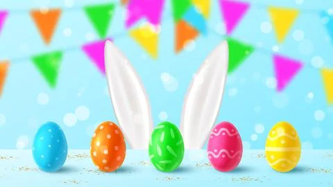 Happy Easter holiday banner Stock Illustration