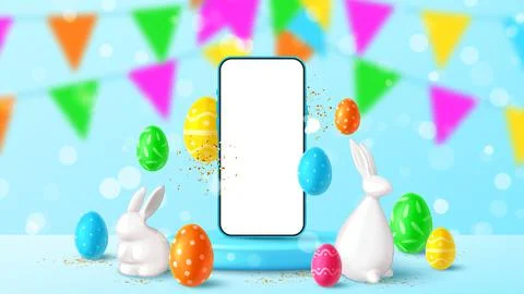 Happy Easter holiday banner Stock Illustration